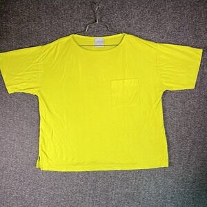 Country Road Australia Shirts Womens Size M Bright Green 100% Silk Blouse Pocket